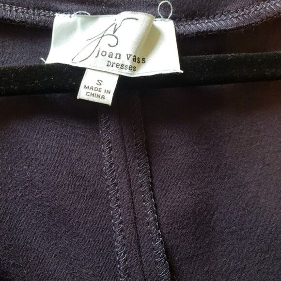 Joan Vass Navy Midi Dress Cap Sleeeve Stretch Jersey Knit Medium - Picture 5 of 6